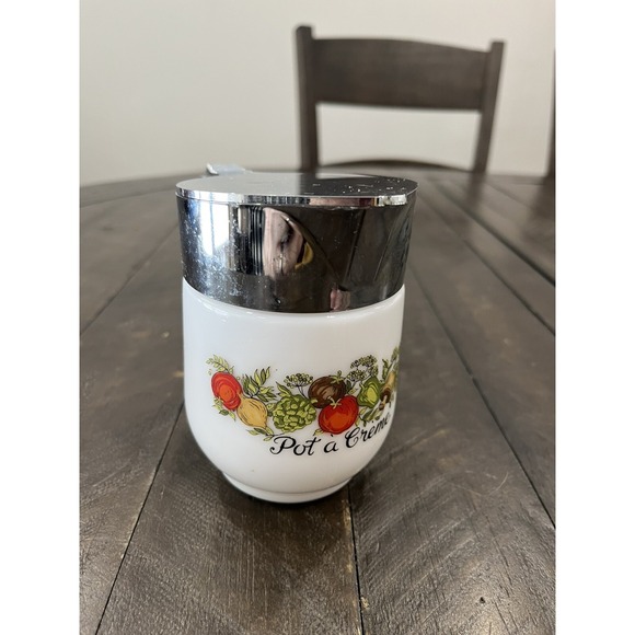 Vintage Corning Ware Gemco Spice of Life Creamer Pitcher Pot A Creme made in USA - Picture 2 of 7